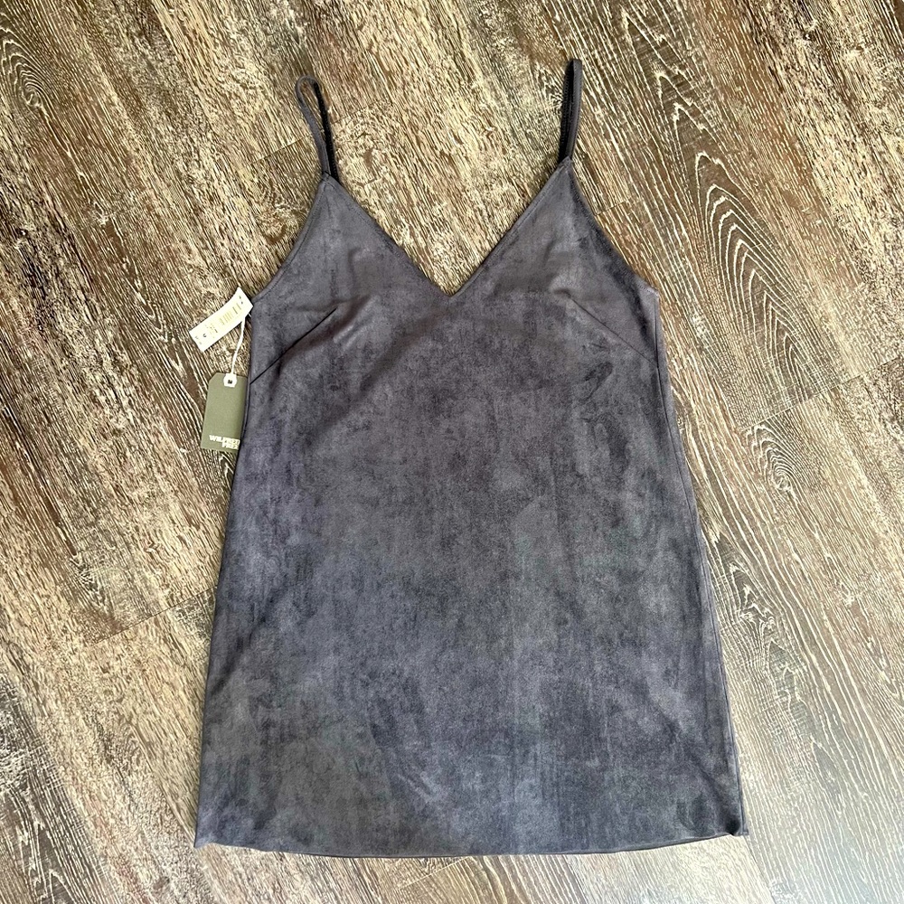 Aritzia suede mini dress, dark charcoal, size M